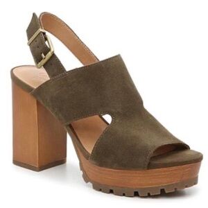 Crown Vintage Olive Suede Platform Sandals